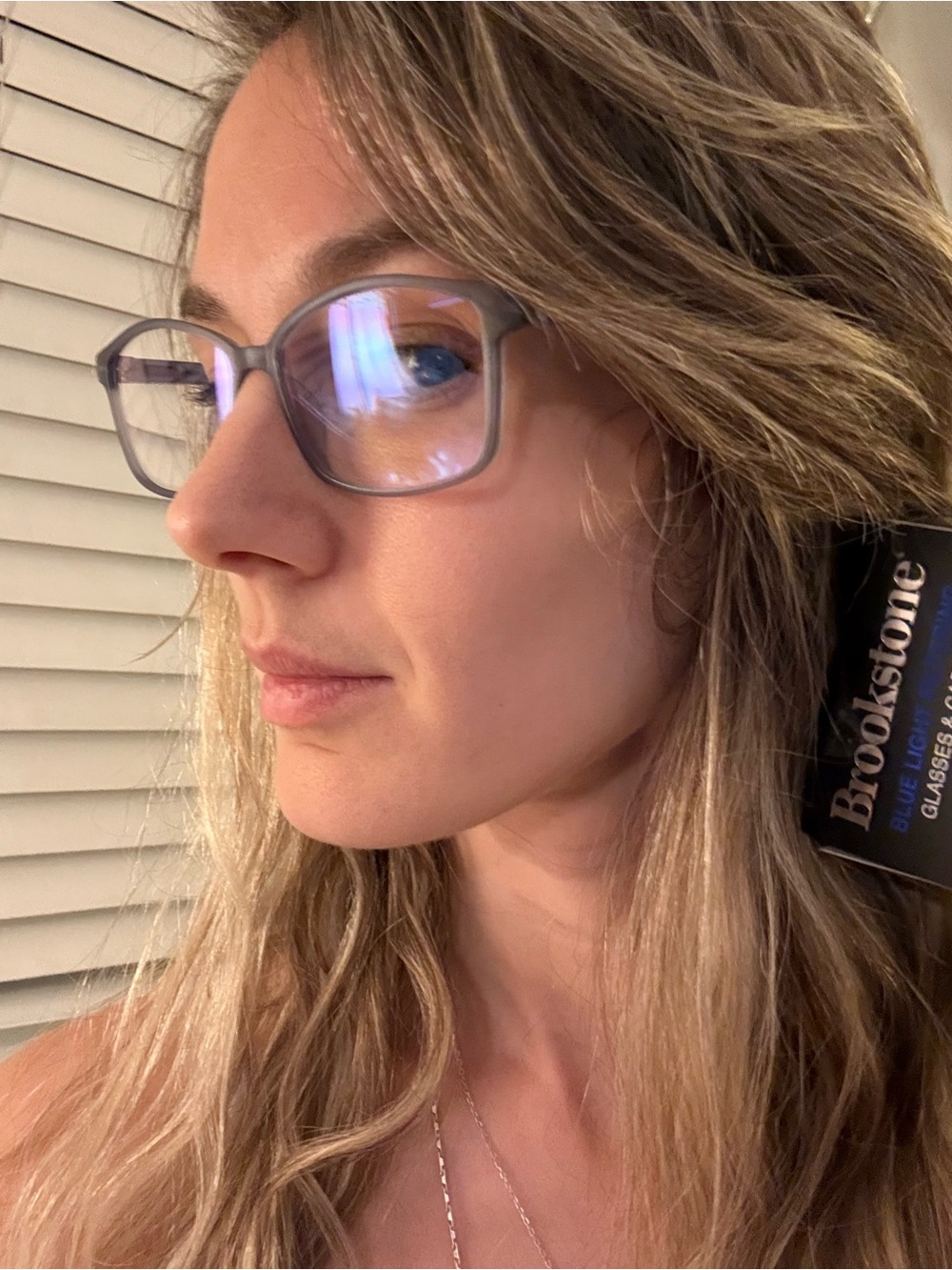 Brookstone Translucent Gray Blue Light Blocking Glasses